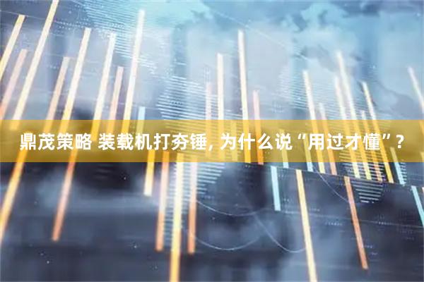 鼎茂策略 装载机打夯锤, 为什么说“用过才懂”?